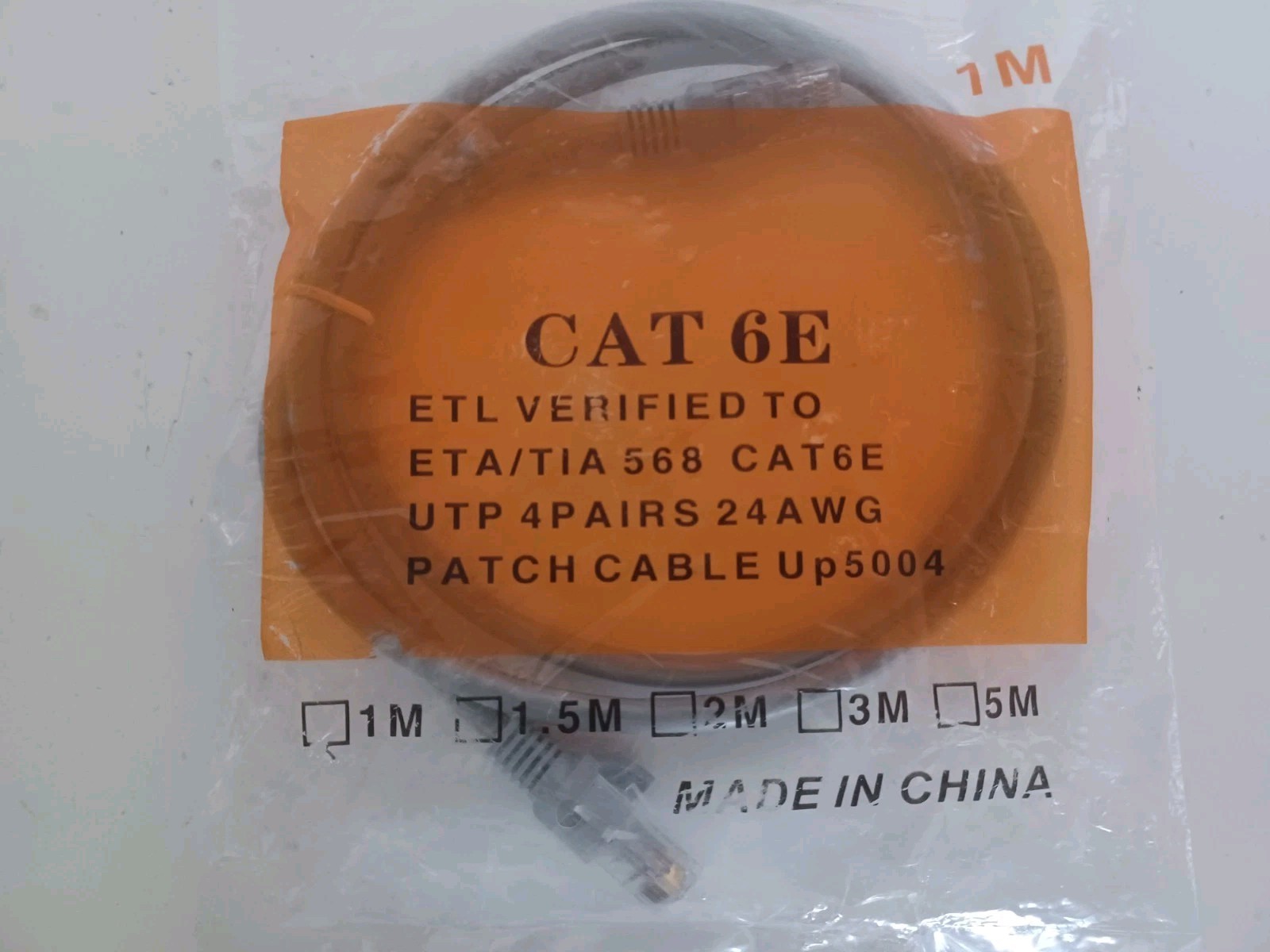 CAT 6E ETA/TIA 568 UTP 4 PAIRS 24AWG High Speed Network Patch Cable