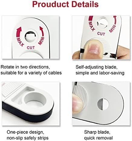 Universal Network Cable Stripping Tool for Cat5e-Cat8 Coax White