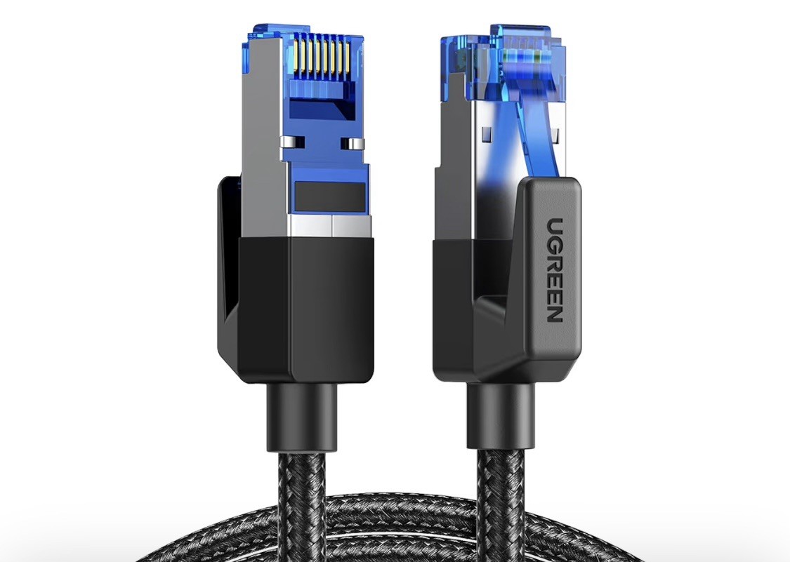UGREEN Cat 8 Ethernet Cable Flat Braided High Speed 40Gbps 2000Mhz, 33ft