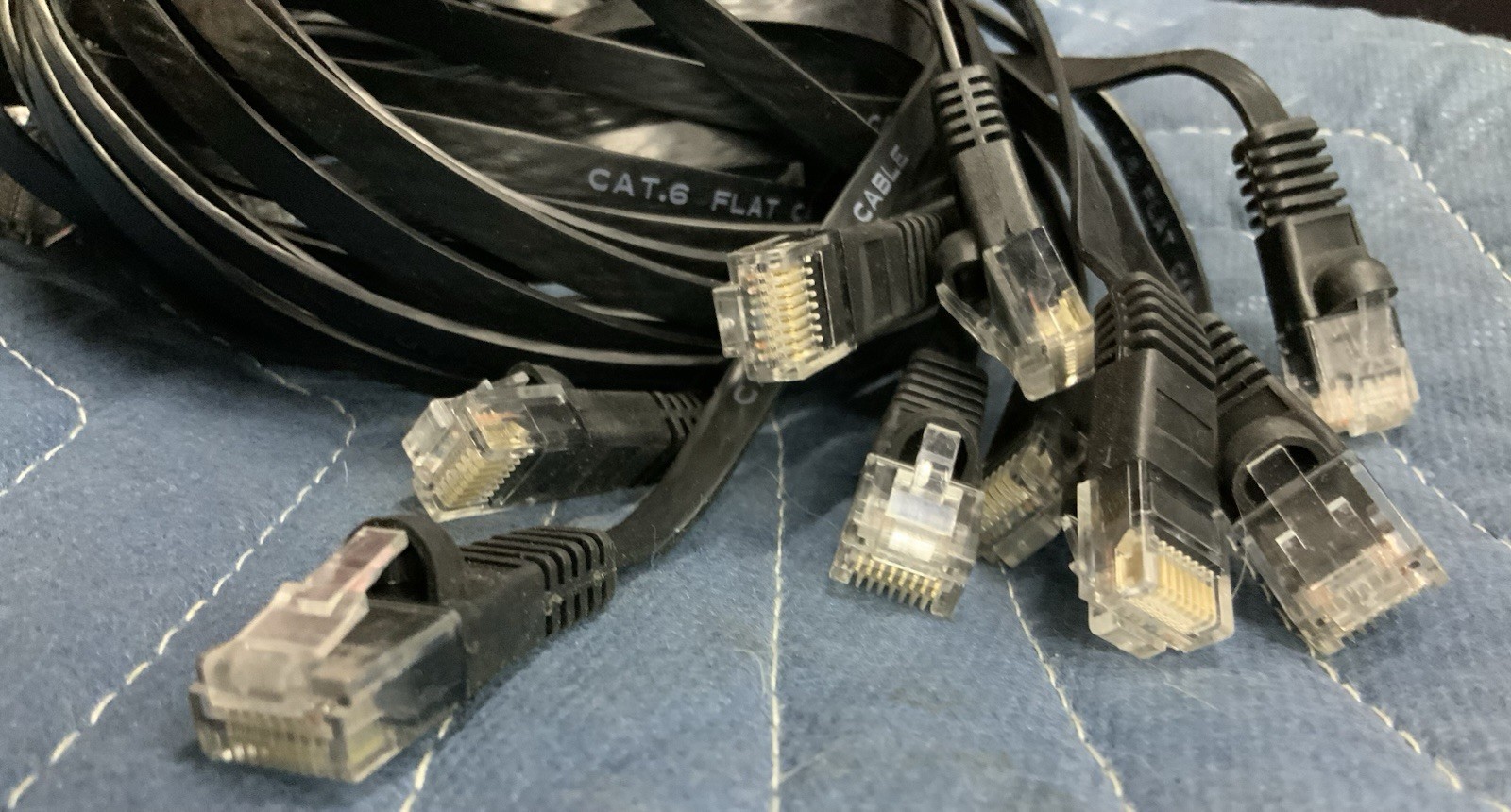 3ft Cat6 Flat Ethernet Patch Cable 10 Pk- Snagless RJ45 Server Rack Patch Cords