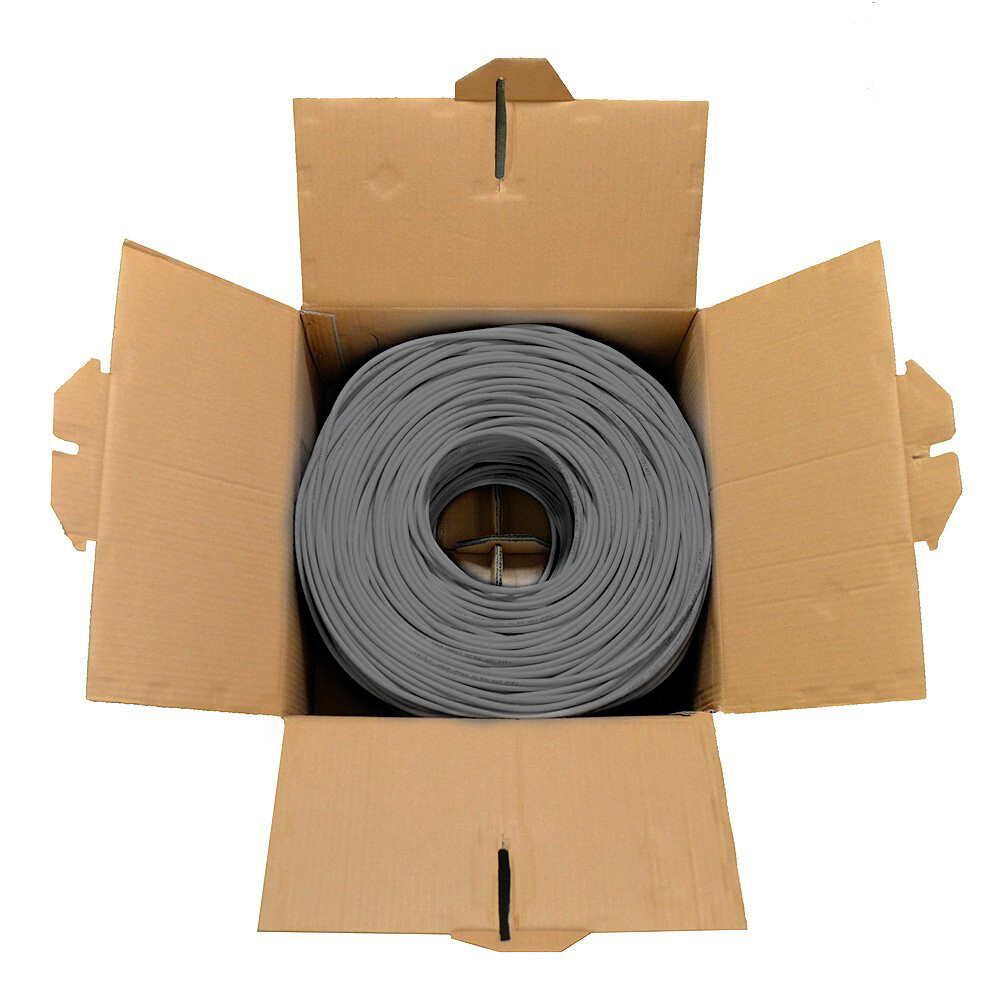 CAT6 1000ft Premium UTP Network Cable 550MHZ Ethernet CAT6 in Bulk 23AWG Gray