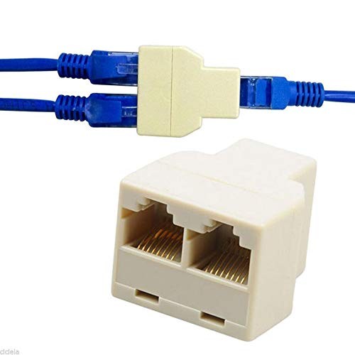 VizGiz 4 Pack RJ45 Splitter Connector Adapter 1 to 2 Female Compact, white