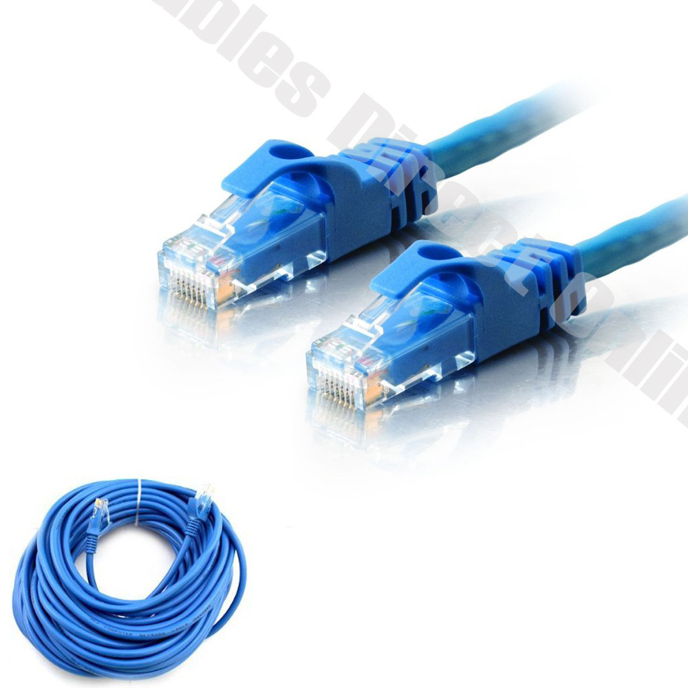 CAT6 Patch Cable BLUE Ethernet LAN Modem Wire 6ft 10ft 20ft 50ft 100ft 200ft lot