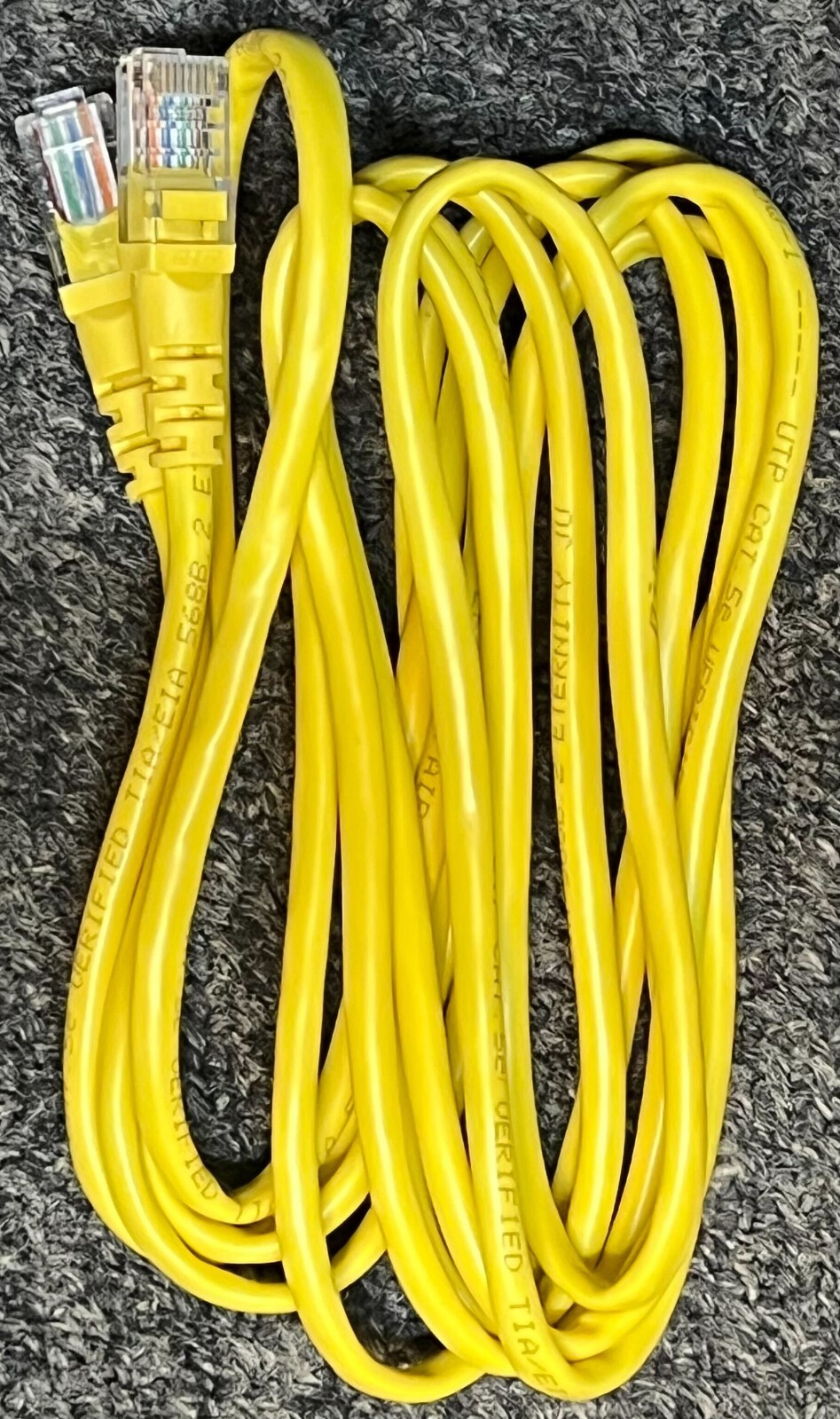 Ethernet Cable 10ft Cat5e RJ-45 connectors Verified TIA/EIA 568B.2 26AWG 4Pair
