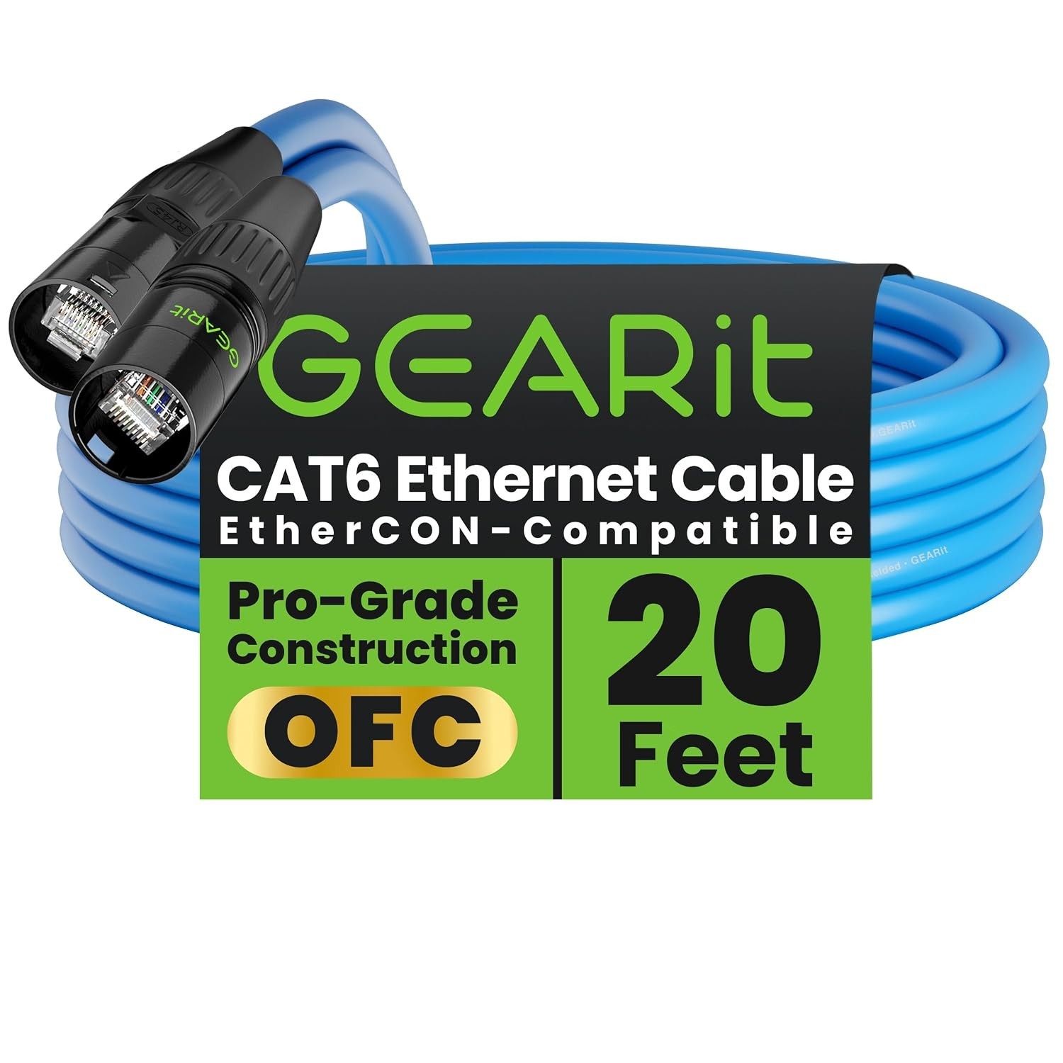 Professional Audio Ethernet Cable – 20ft Shielded RJ45