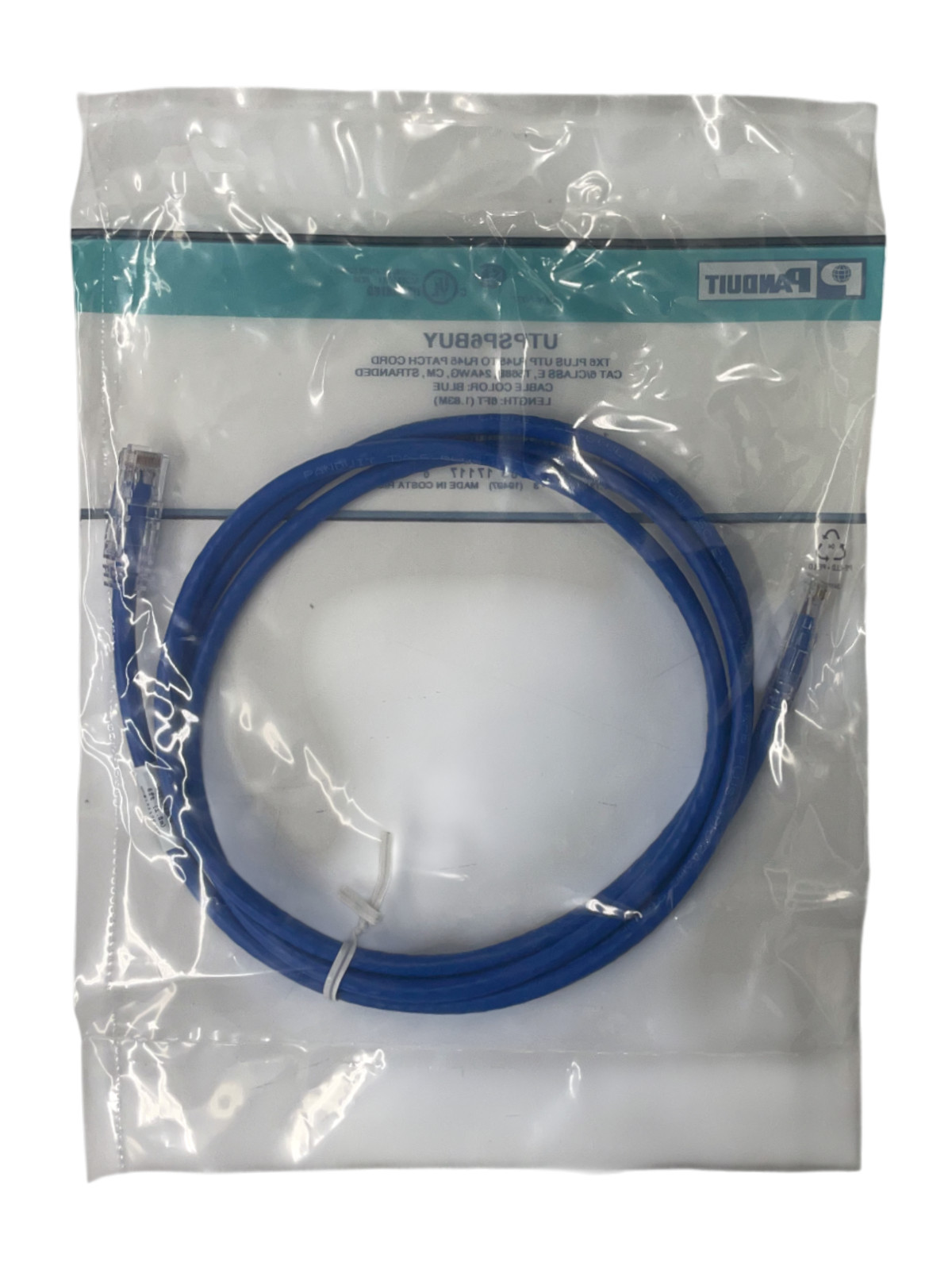 LOT x10 Panduit UTPSP6BUY 6ft Blue Cat 6 Class E Patch Cable Ethernet RJ-45 CM