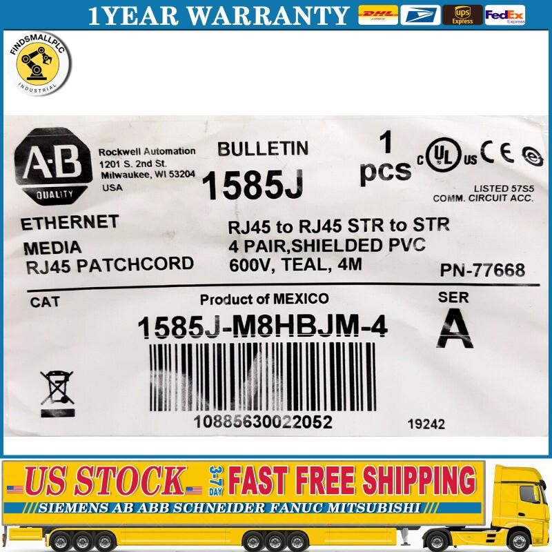 NEW Allen Bradley 1585J-M8HBJM-4 Ethernet Patchcord AB