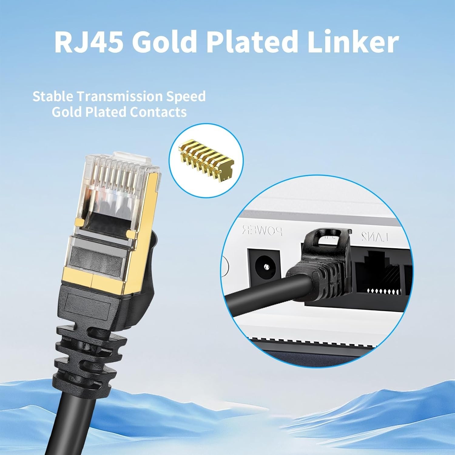 Cat 8 Ethernet Cable RJ45 LAN Network Patch Gold Plated Cord High Speed 40Gbps