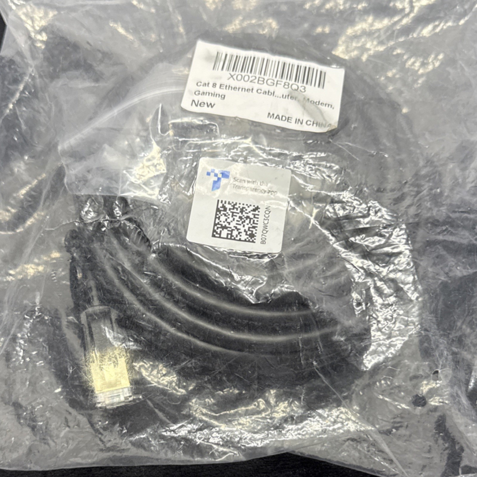 Cat 7 Ethernet Patch Cable RJ45 Gold Plated Round Black TIA/EIA-568-B Clips