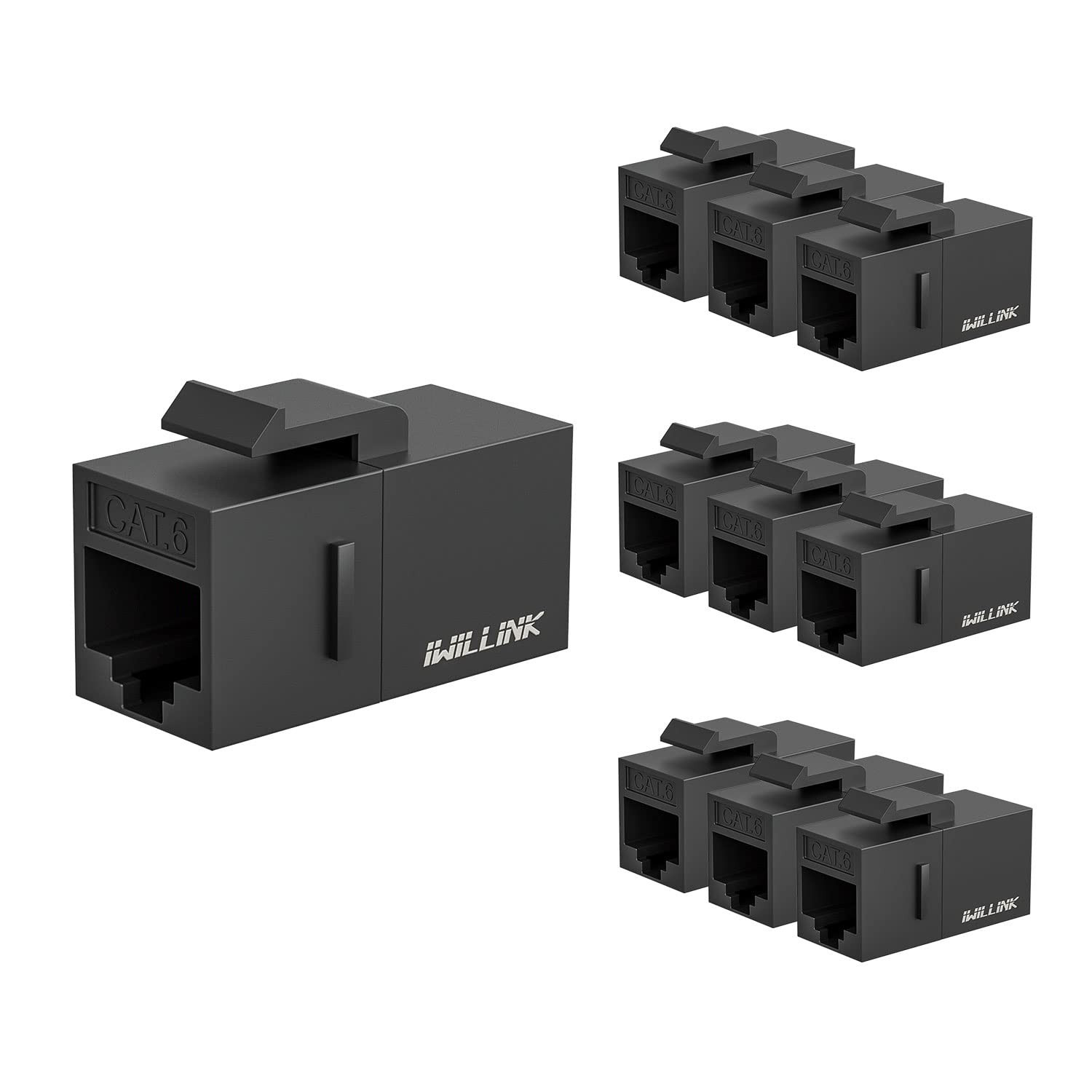 iwillink RJ45 Cat6 Keystone Coupler 10-Pack, Female to Female Cat6 Keystone
