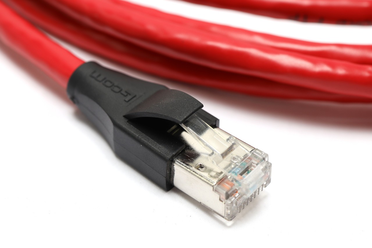 L-Com TRD695SCR-R-7 Shielded Cat 6 Cable, RJ45 / RJ45 PVC Jacket, Red, 7ft