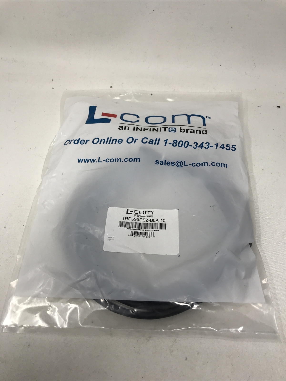 Double Shielded LSZH 26 AWG Stranded Cat 6 RJ45/RJ45 Patch Cord, Black, 10.0 Ft