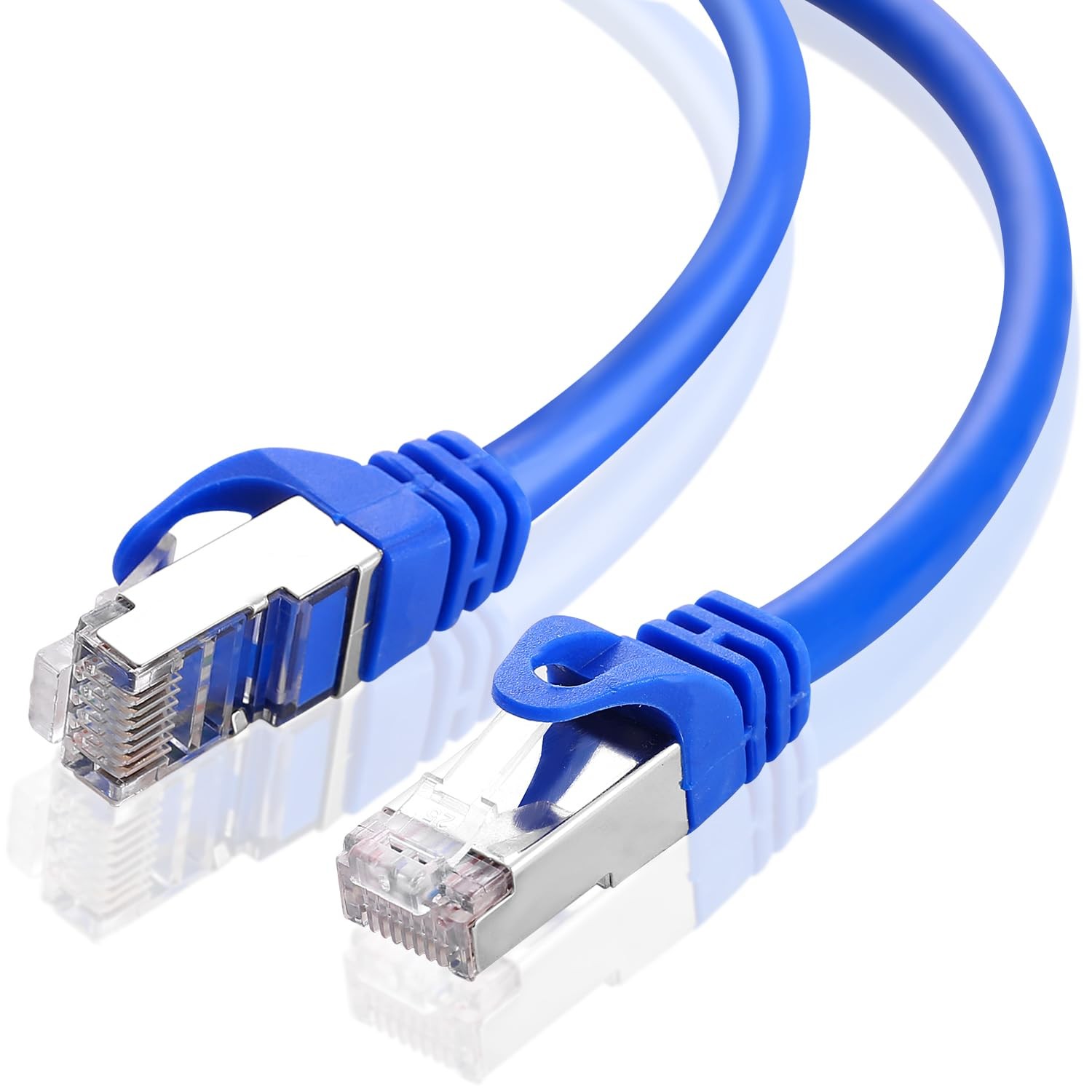 CAT 6 Shielded Ethernet Cable 100FT SFTP 10Gbps Snagless Blue for Router PC