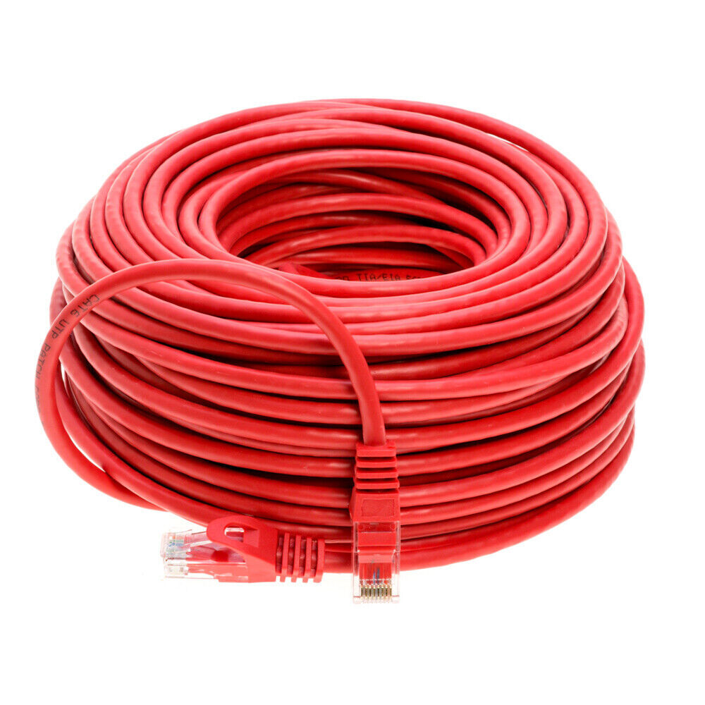 CAT6 Red Ethernet Patch Cord LAN Network Cable RJ45 50FT- 200FT Multi-Pack LOT