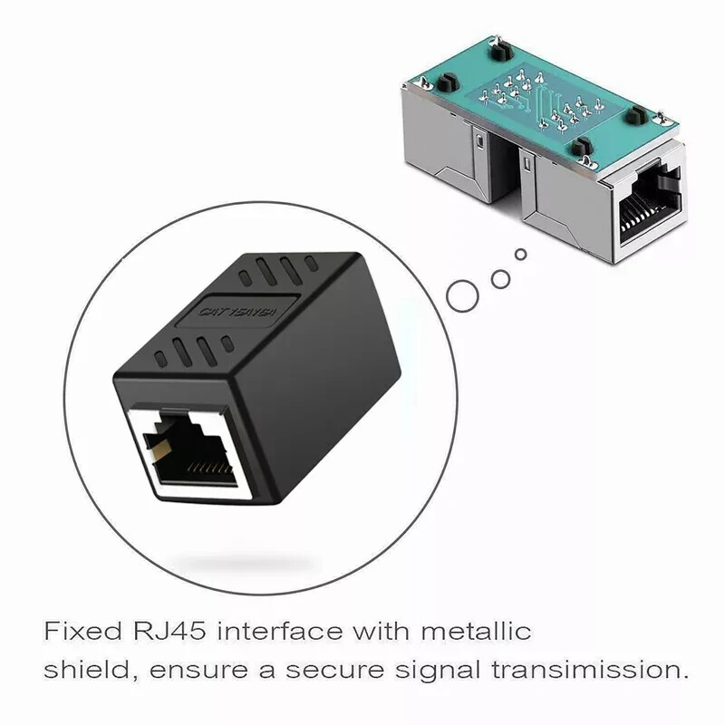 2X RJ45 Inline Coupler for Cat7 Cat6 Cat5e Cat5 Ethernet Cable Extender Adapter