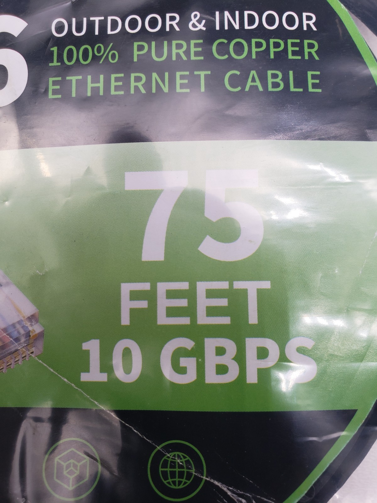 CableGeeker Indoor Outdoor 75 Feet 10 Gbps Cat 6 Ethernet Cable 100% Pure Copper