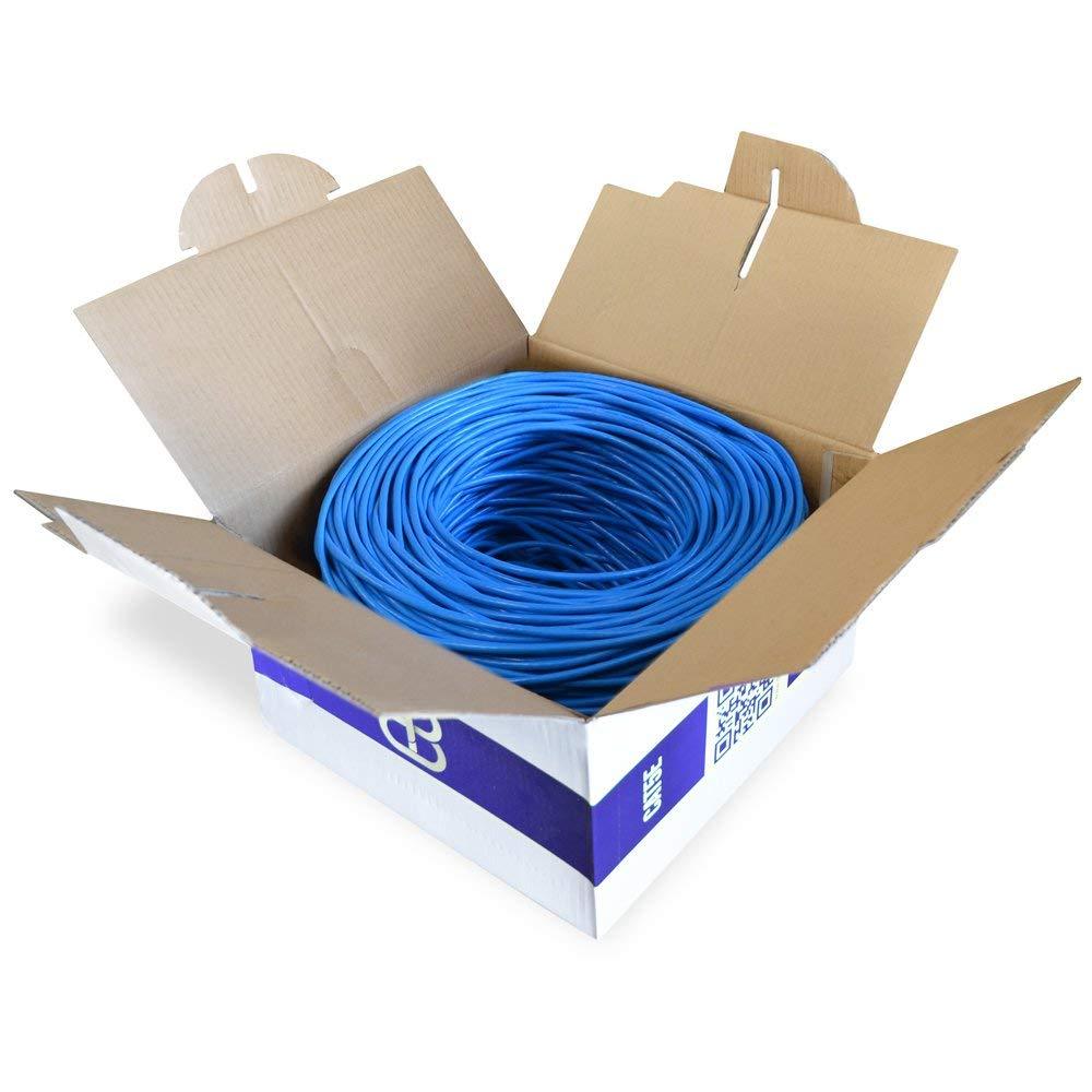 1000FT CAT5e SOLID LAN WIRE ETHERNET NETWORK CAT5 CABLE RJ45 BULK, BLUE