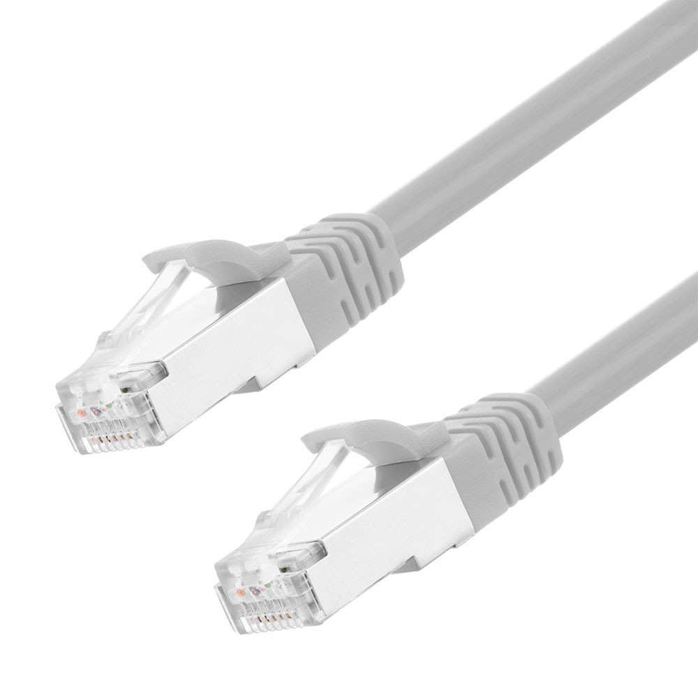 Ethernet Patch Cable CAT6A, S/FTP, 26AWG, 0.5 Ft, 5 pack, Gray