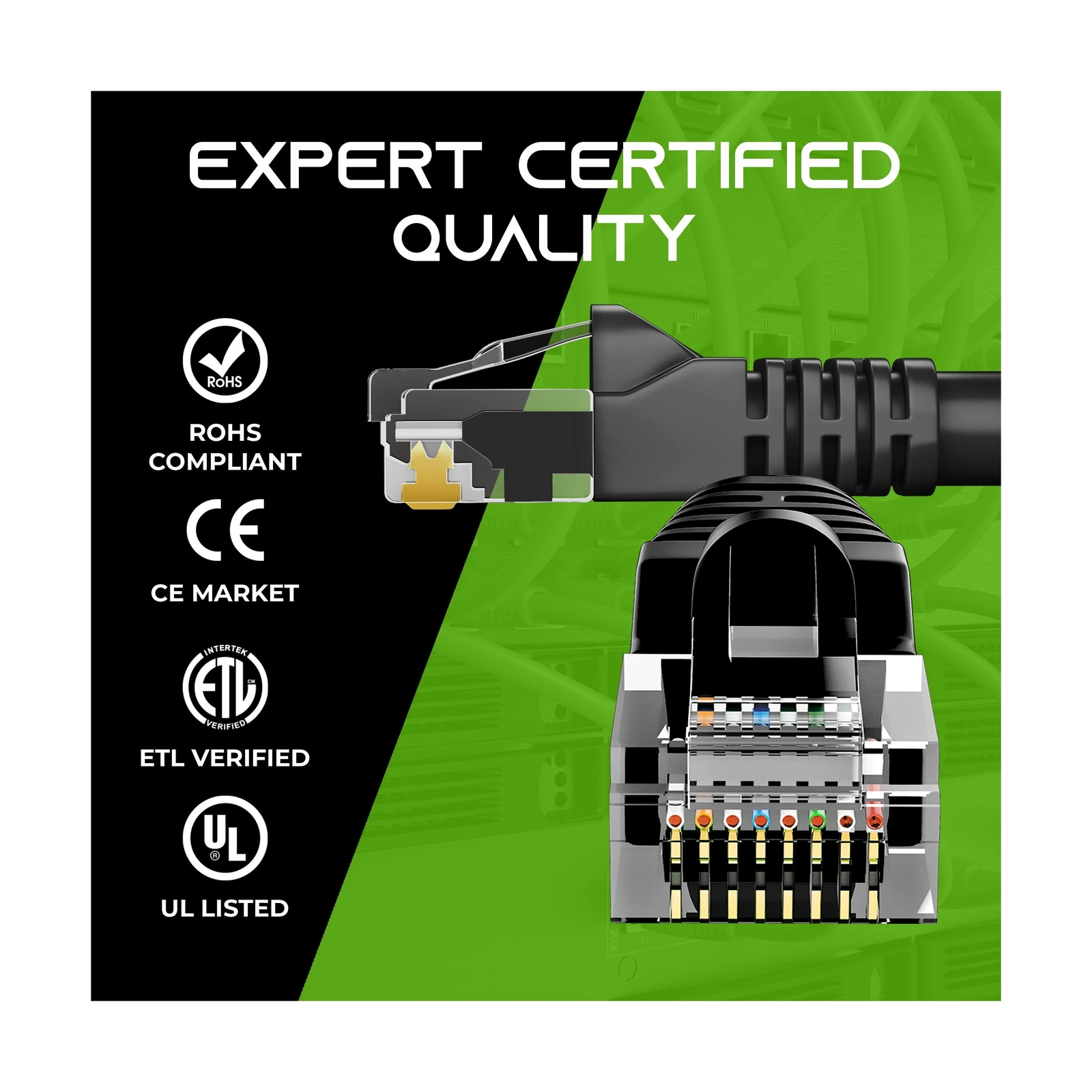 GearIT Cat 6 Ethernet Cable 1 ft (24-Pack) – Cat6 Patch Cable, Cat 6 Patch Ca…