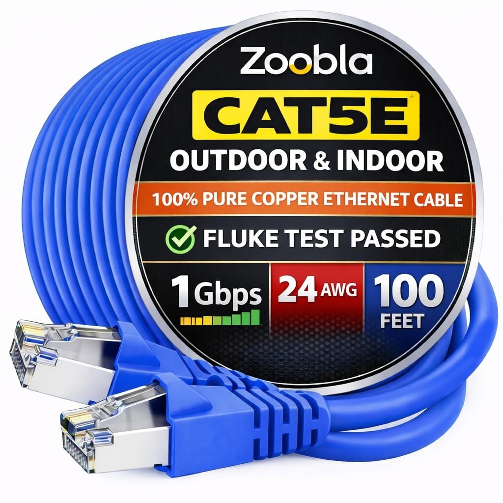 Cat5e UTP Ethernet Patch Cable, 0.5-150ft, Pure Copper LAN Cable, RJ-45, 100 ft