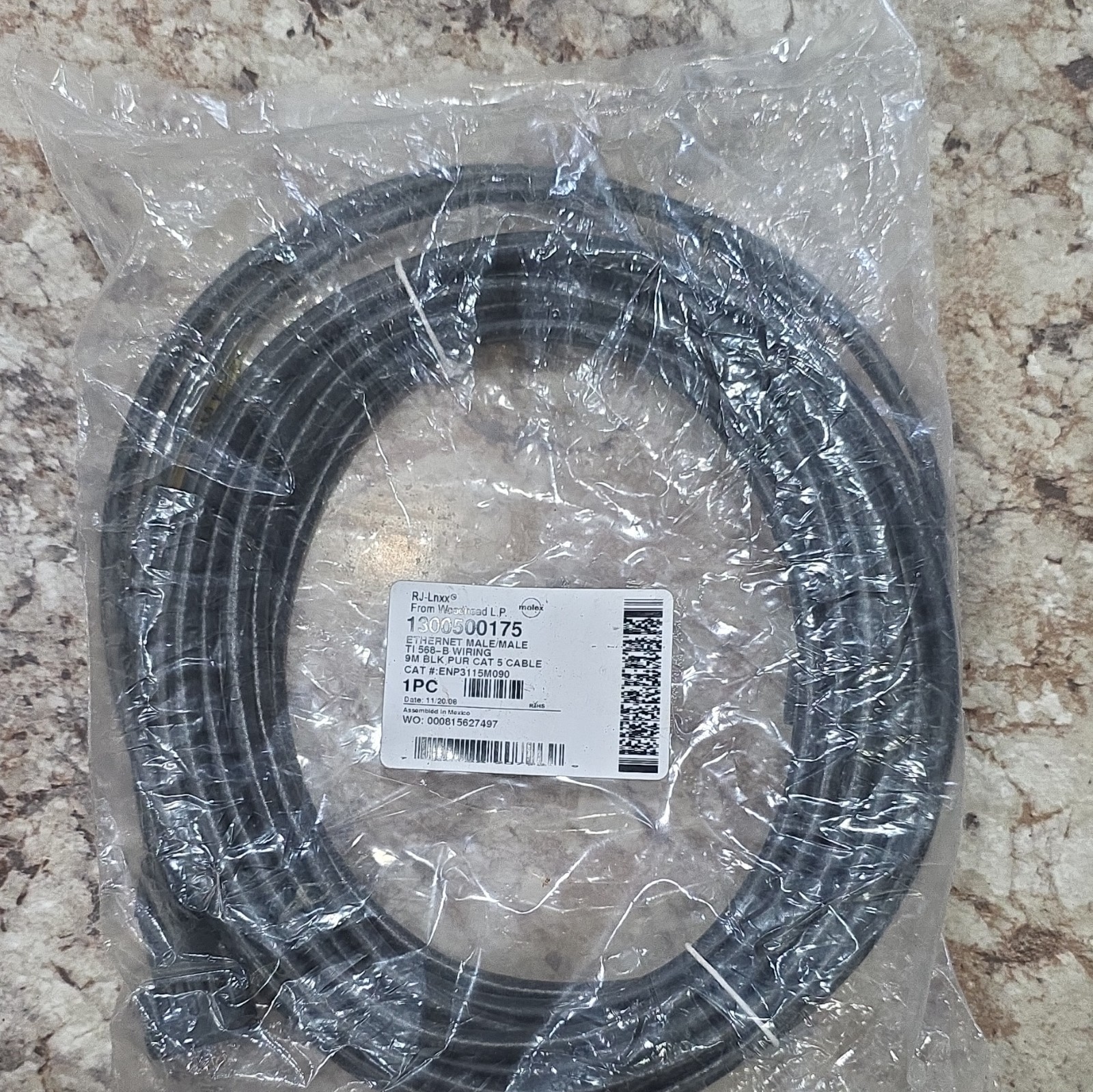 RJ-Lnxx Cat5 RJ45 Male to Male Ethernet Patch Cable 9m Purple 1300500175