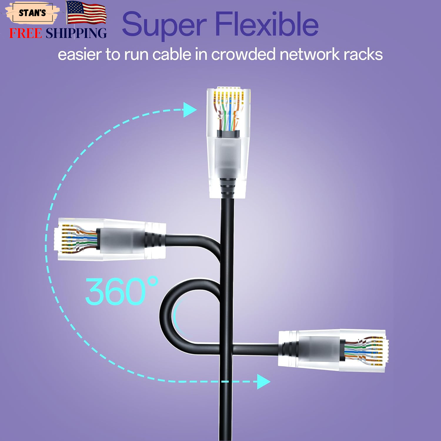 Cat6a Patch Cables 0.5ft (24 Pack) Slim Cat6 Ethernet Patch Cable Pure Copper…