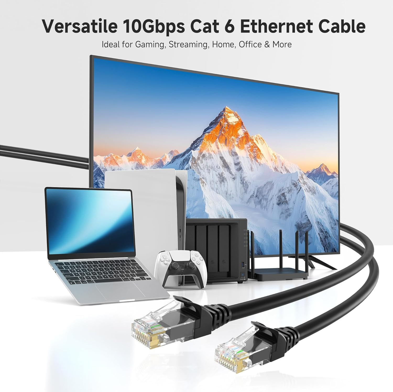 10Gbps Snagless Cat 6 Ethernet Cable, 6Ft Networking Cord