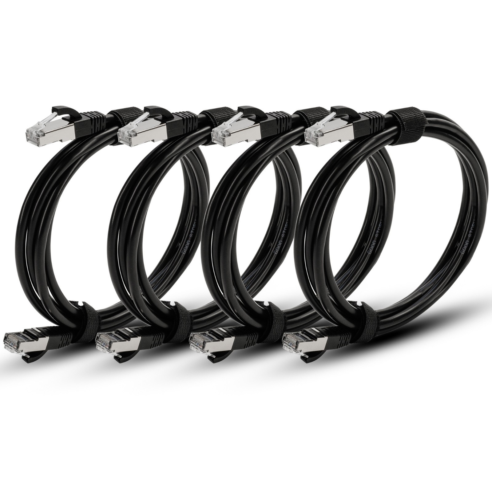 CAT8 Ethernet Cable Super Speed 45 Gbps LAN 6ft – 4 Pack Black