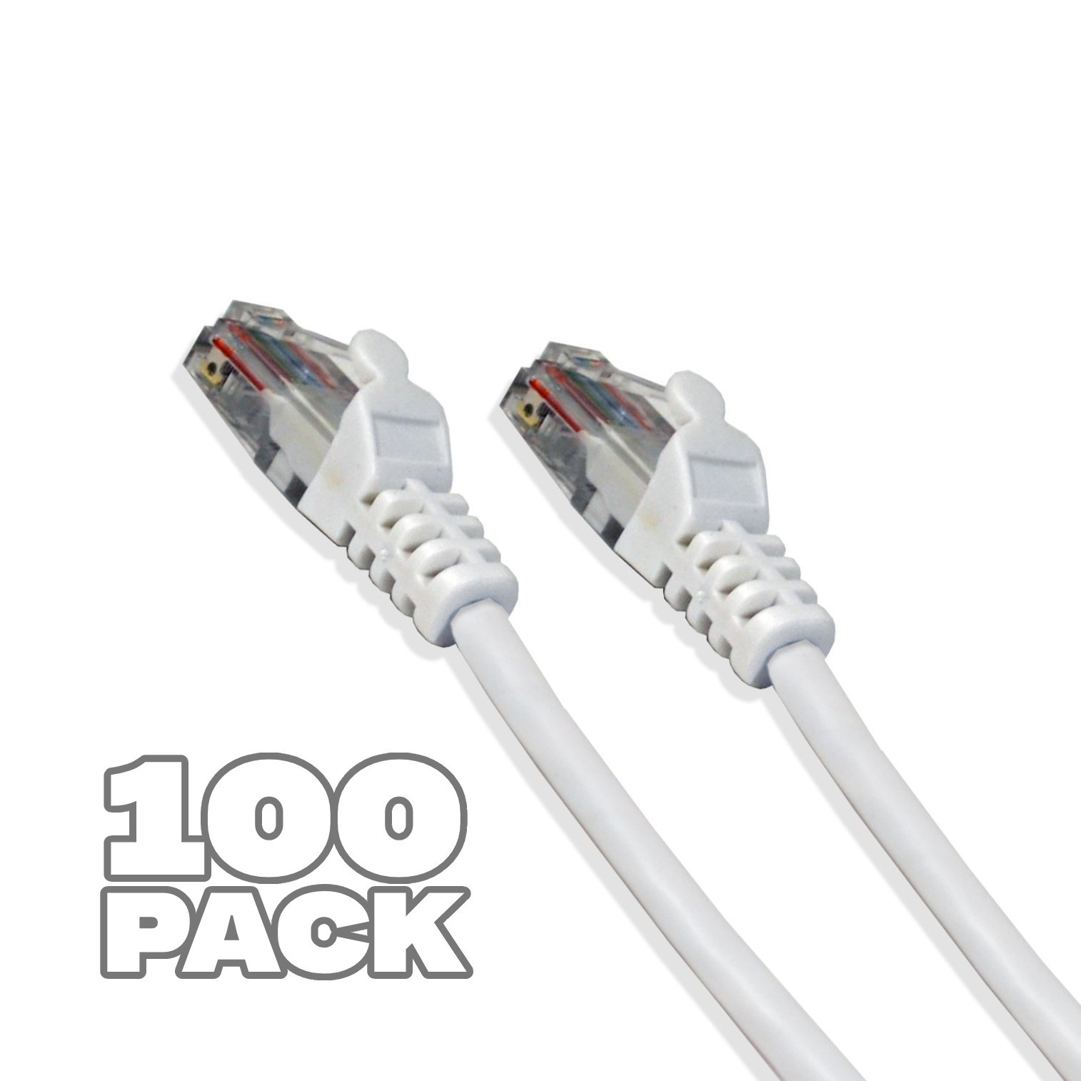100 Pack – 1ft Cat5e Cable Ethernet LAN Network RJ45 Patch Cord Internet White