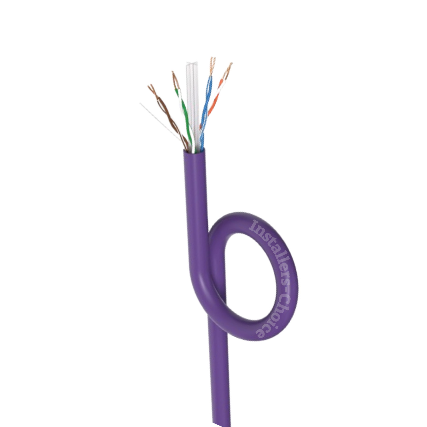 CAT6 500ft Purple ETL CMR 23 AWG Solid Copper Ethernet Network Cable