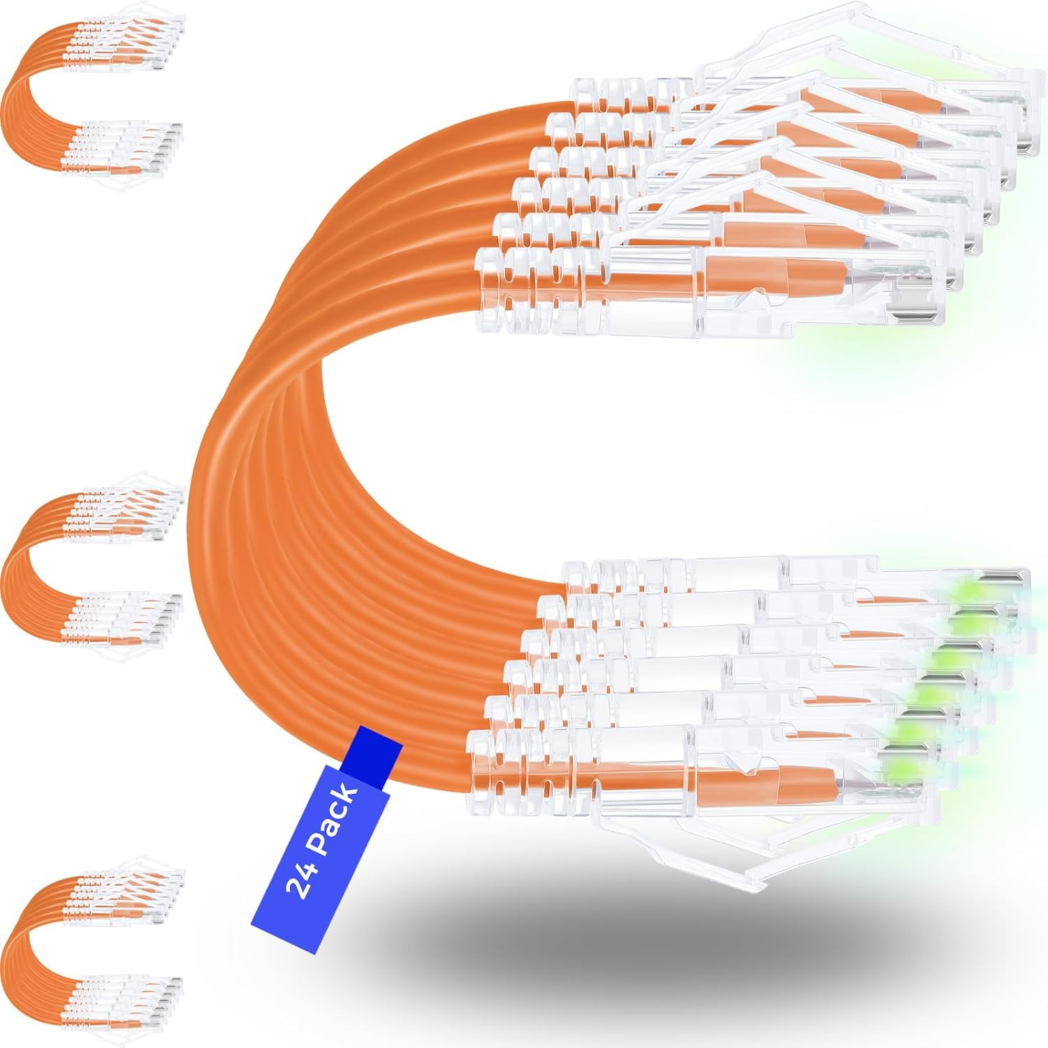 Patch Cables Cat6/ Cat6A 0.5Ft Slim, Cat6A Ethernet Patch Cable 10G