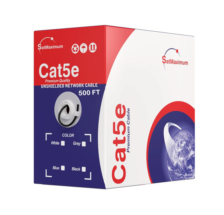 500ft CAT5e UTP Solid Ethernet Network LAN Cable 24AWG Pull Box Bulk Wire Black