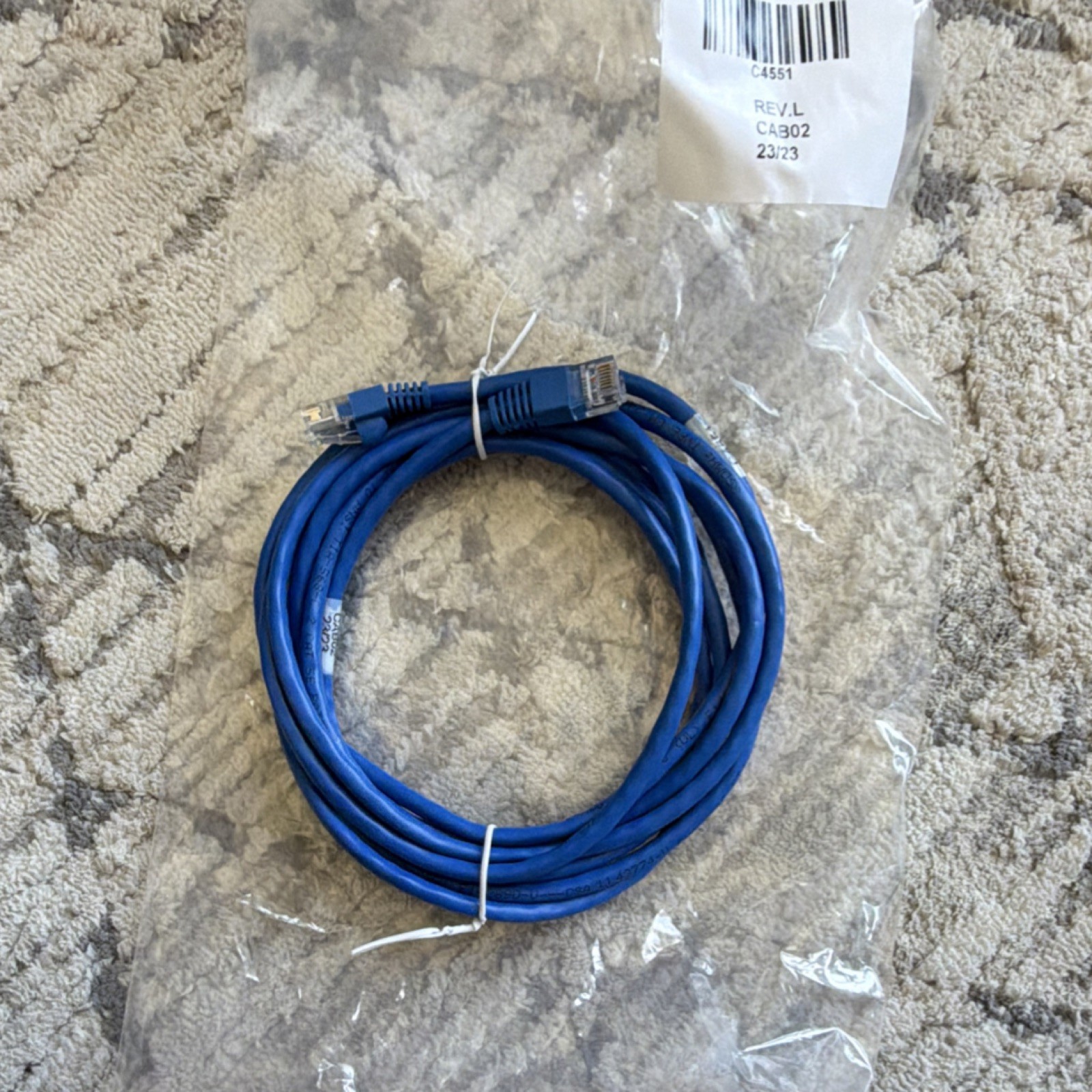 Blue Ethernet Patch Cable RJ-45 to RJ-45 Male Connectors, Network Cable, CAB02