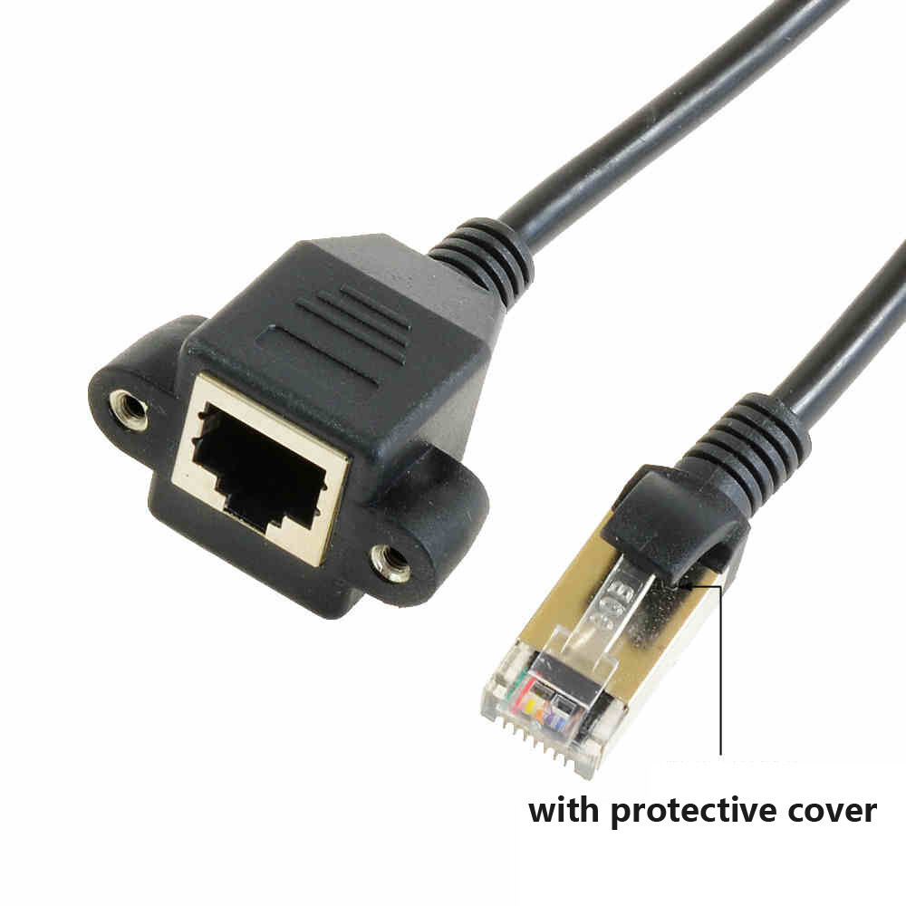 RJ45 Male to Female Ethernet Network Screw Panel Mount Extension Cable 0.3m -3m