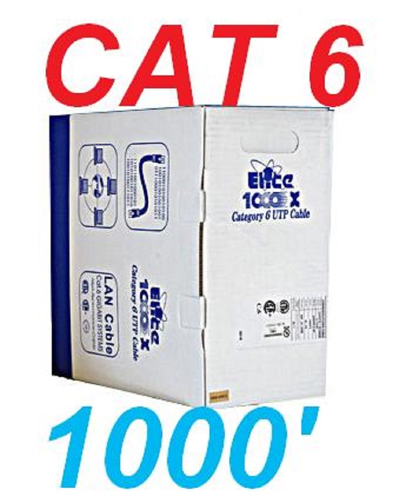 1000′ FT CAT6 E ETHERNET LAN CABLE 1 Gbps CAT-6 WIRE 1000 UTP NETWORK RJ45 RJ-45
