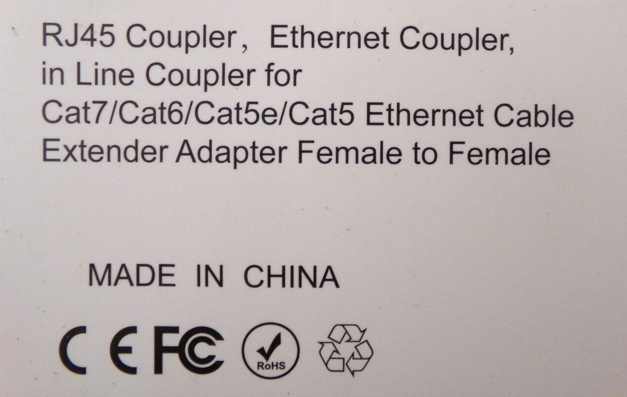 Box of 6 RJ45 Coupler, Cat7/Cat6/Cat5e/Cat5 Ethernet Cable, New S1