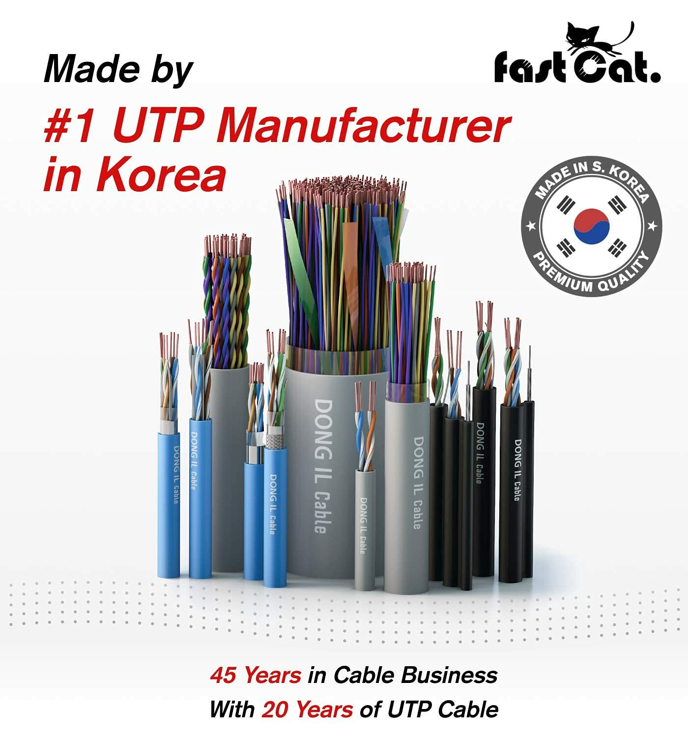 fast Cat. Direct Burial CMX Outdoor Ethernet Cable 500ft