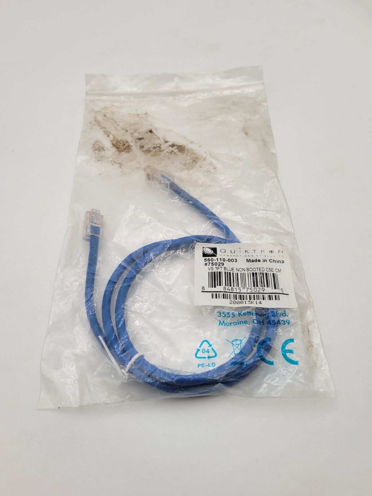 Quiktron 560-110-003 Non Booted Cable Patch Cord Value Series 3-Feet 24 AWG Blue