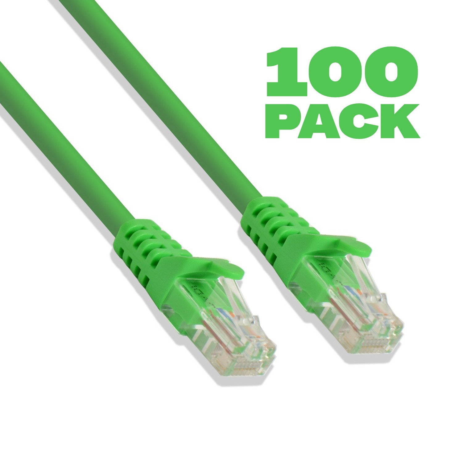 100 Pack – 1ft Cat6 Cable Ethernet LAN Network RJ45 Patch Cord Internet Green