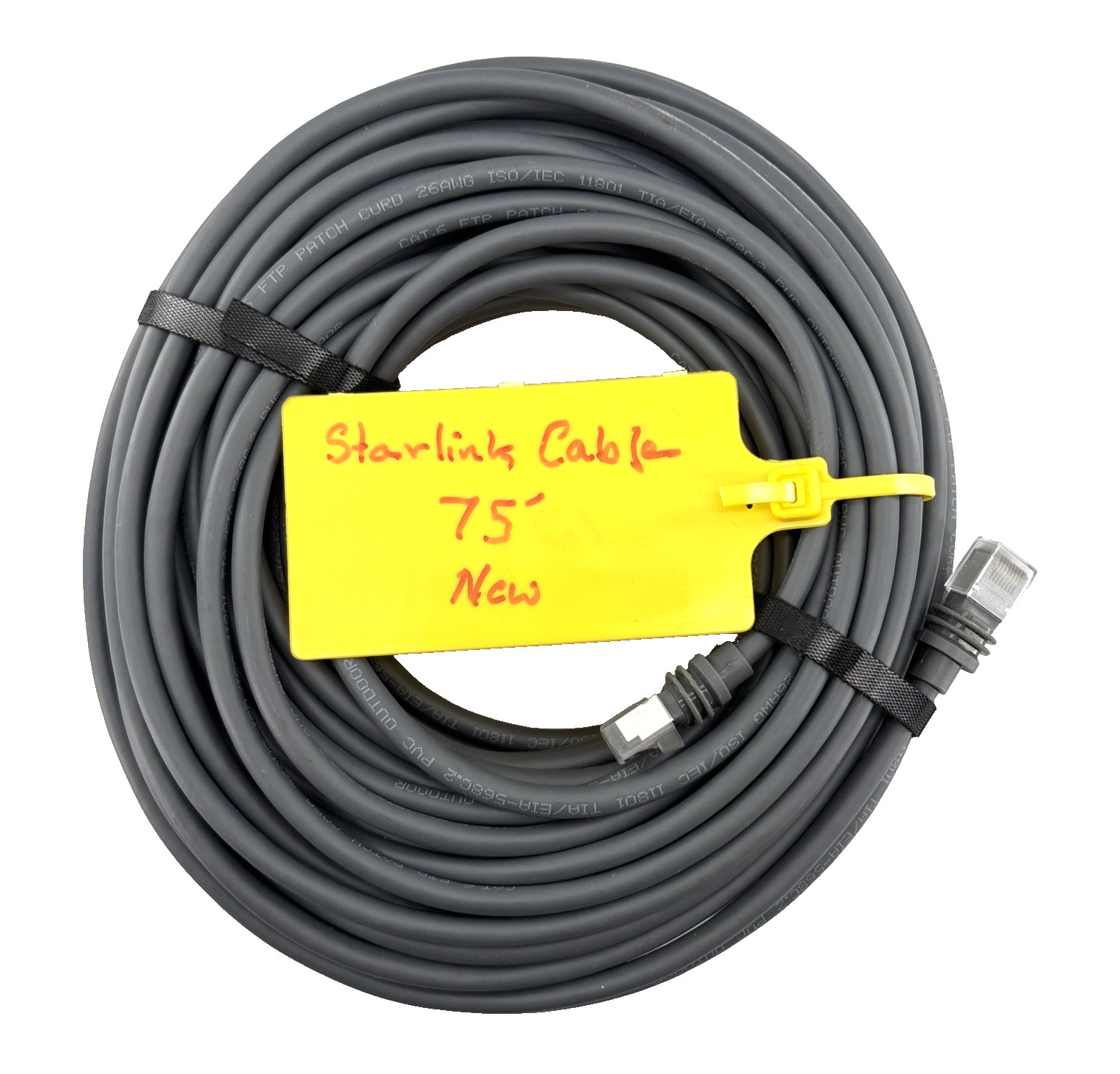 Starlink 75′ Cat 6 FTP Patch Cord 26AWG ISO/IEC 11801 TIA/EIA-568C.2 PVC Outdoor