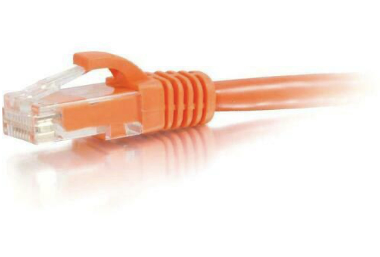 C2G 27810 1 ft Cat6 Snagless UTP Unshielded Network Patch Cable Orange 1ft NEW