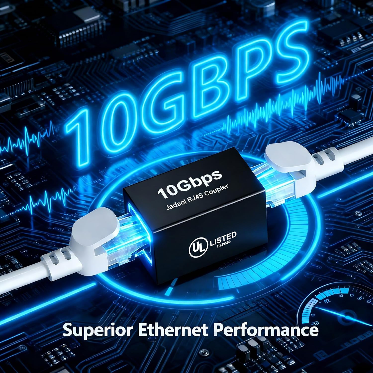 [UL Listed] RJ45 Coupler 10Gbps Shielded, Gold-Plated Contacts, Aluminum Alloy I