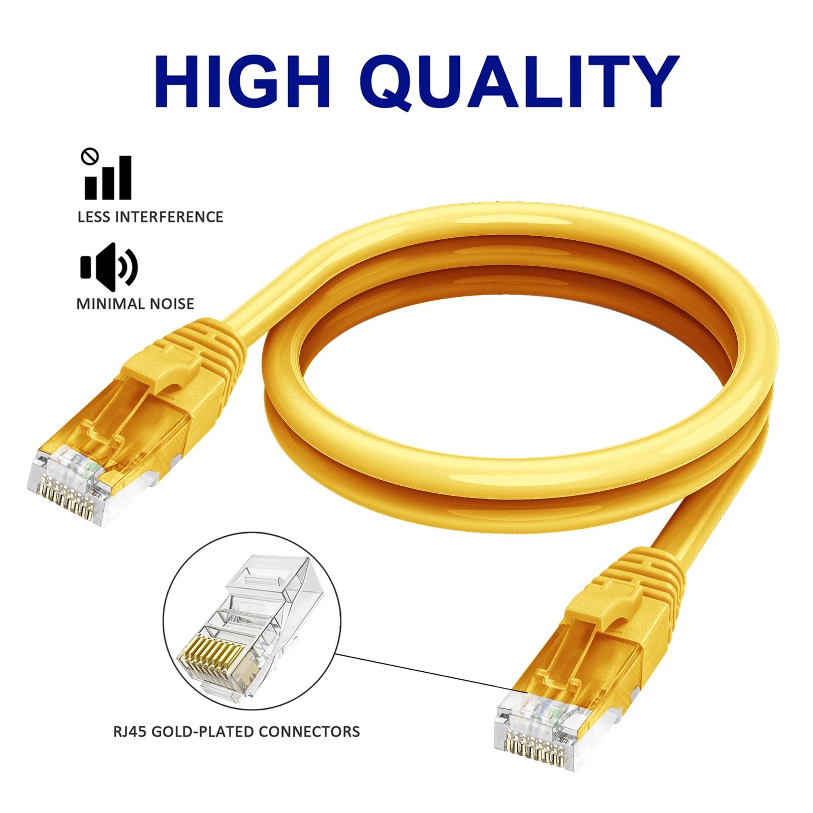 Cat 6 Ethernet Cable 200 Ft Yellow Outdoor Indoor Snagless RJ45 Network Cord