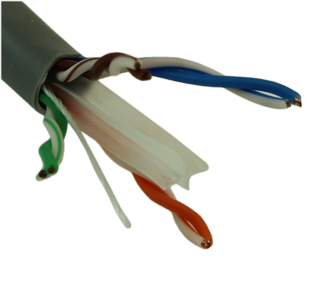 1000ft CAT6E Bulk Network Cable UTP/CMR 550Mhz Unshielded Solid Gray