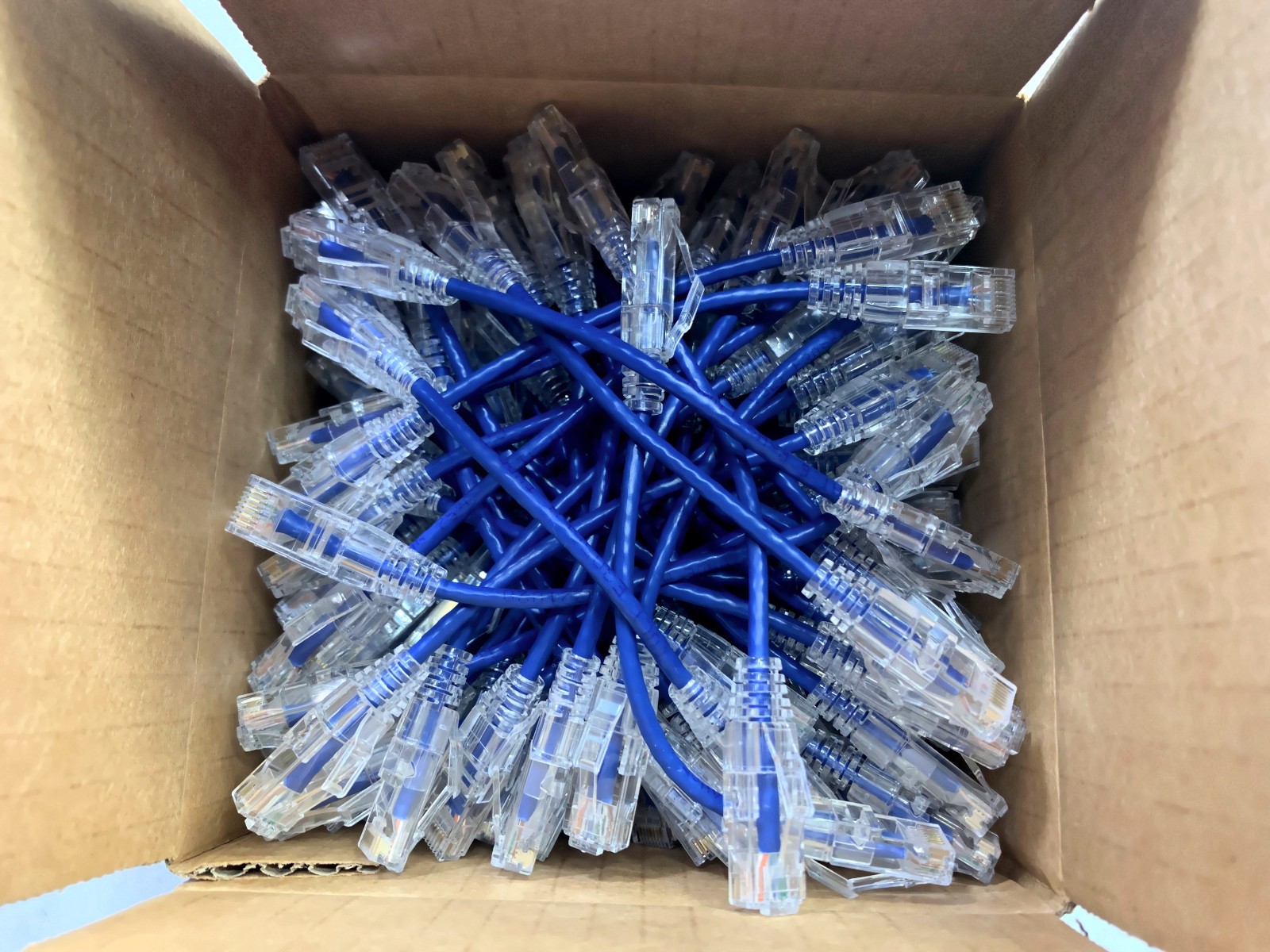 (100x) CAT6 Ethernet Patch Cable 6 Inches 0.5 Feet Blue Slim 550mhz 28AWG 10GBe