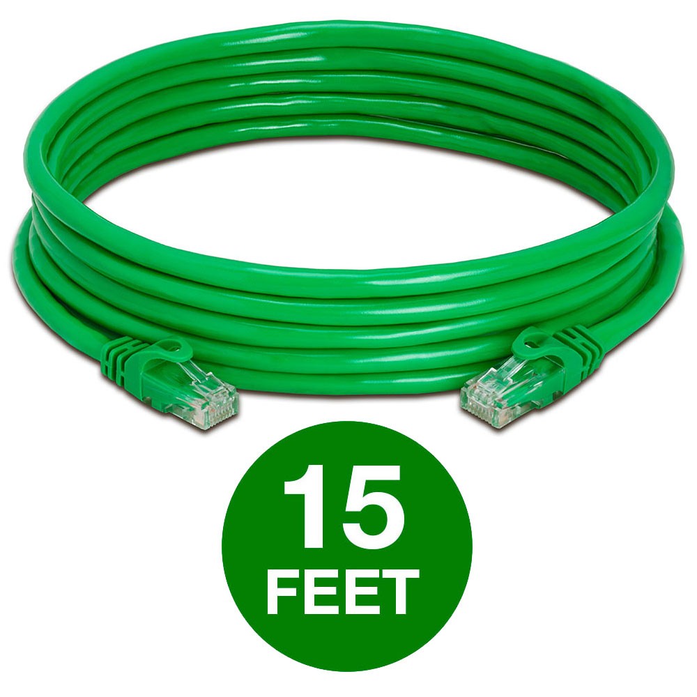 20 Pack Cat6 Patch Cable Ultra-Fast Internet LAN Cord for Home & Office Green