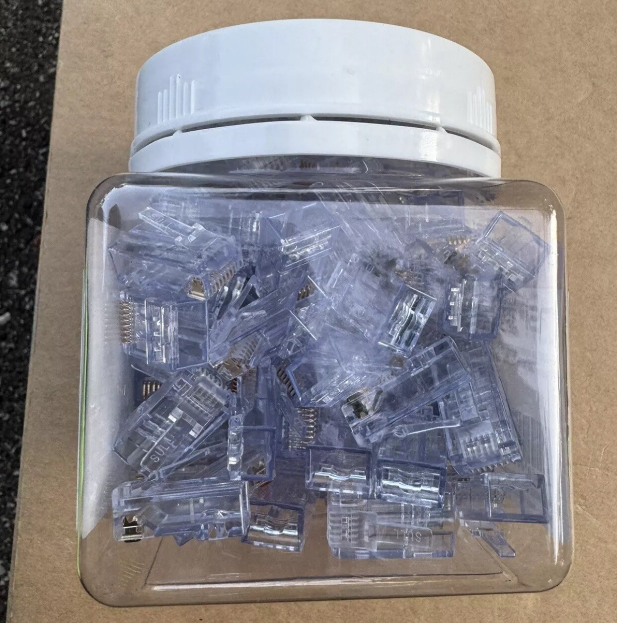 Platinum Tools 202010J EZ-RJ45 Cat6+ Connecters, Jar of 100