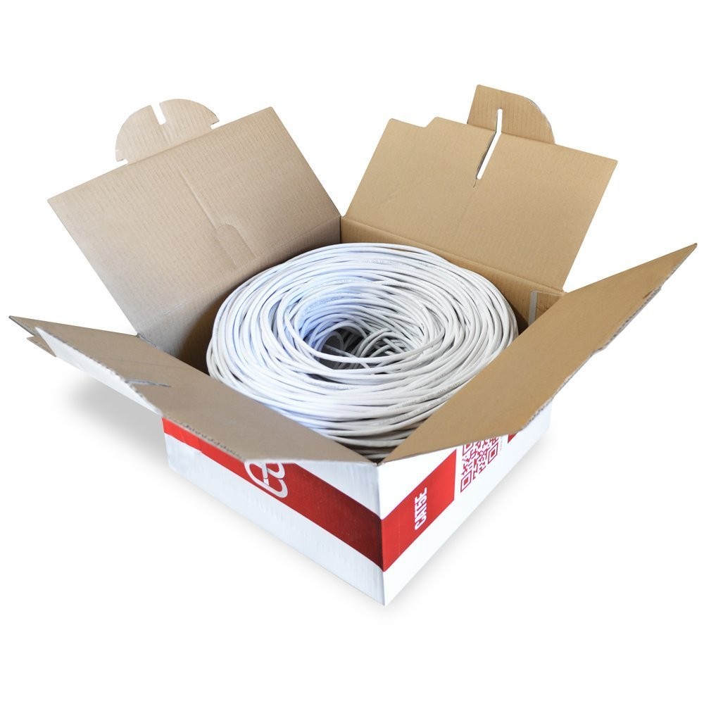 Dripstone CAT5e 1000ft 24AWG Solid UTP Unshielded Ethernet 1000 Ft, White