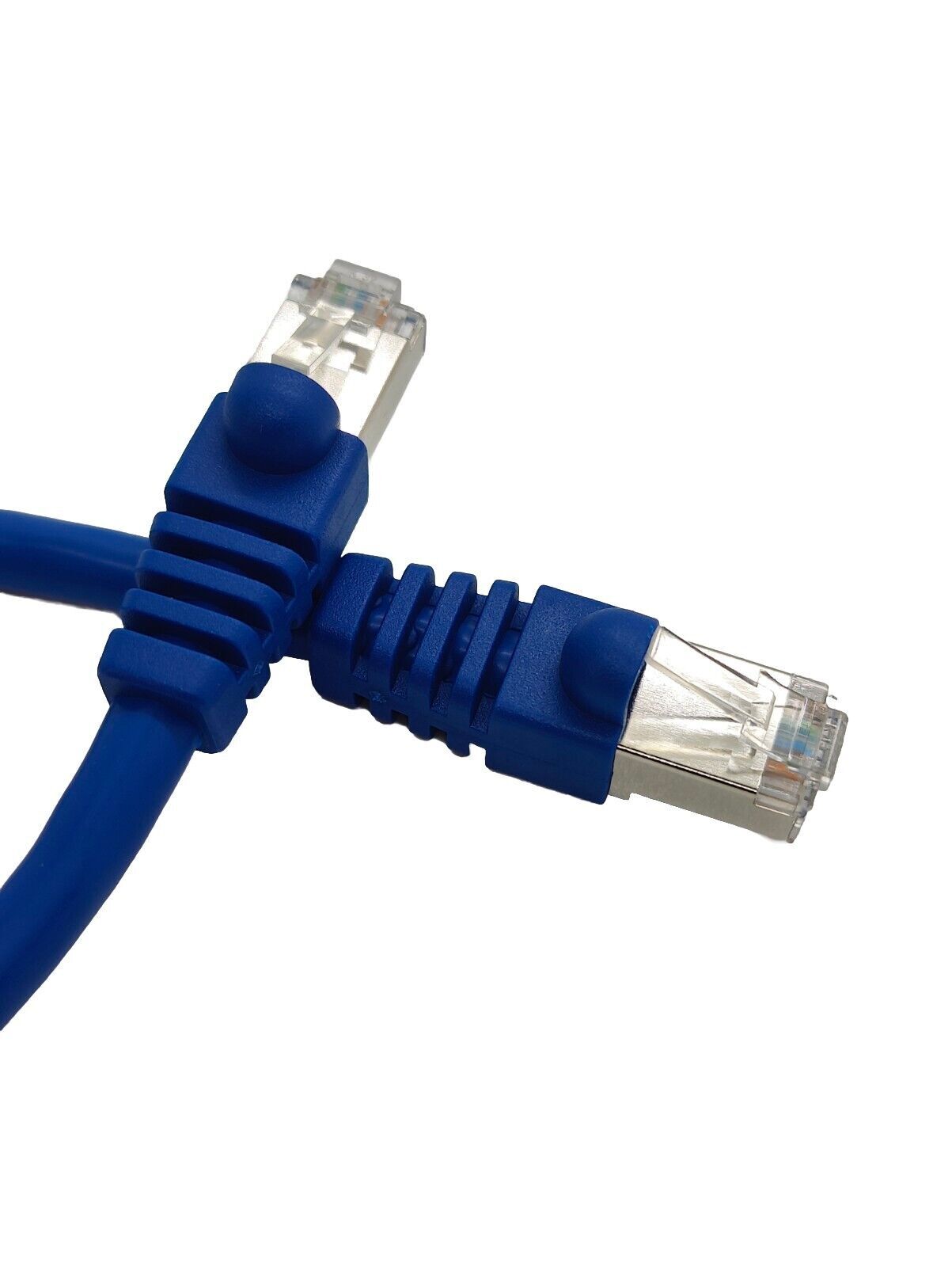 2PACK 7Ft Cat6a SFTP 26AWG Shielded Patch Cable 100% Pure Copper Wire