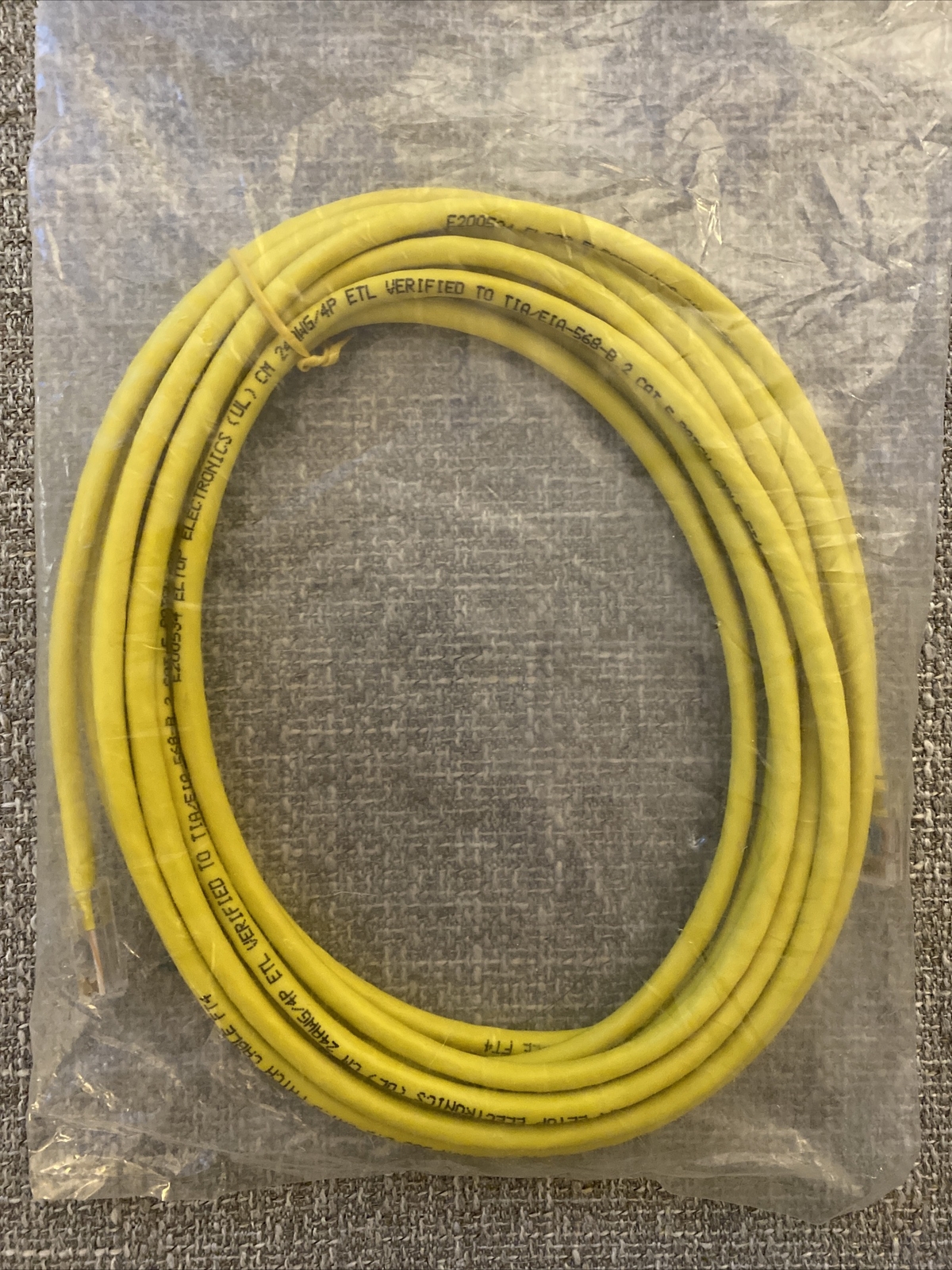 APC Category 5 UTP 568B Patch Cable, Yellow, 3827YL-15, RJ45M, NEW in Package